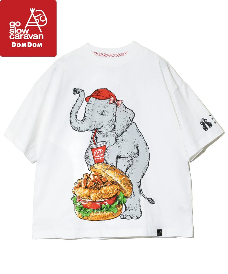 go slow caravan ゴースローキャラバン 【【DOMDOM×GSC】味噌ピーチキンバーガーゾウBIG TEE (MENS)