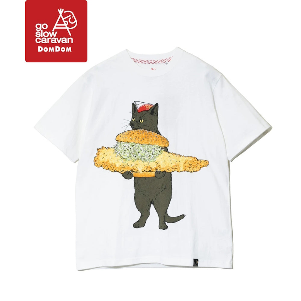 go slow caravan ゴースローキャラバン 【DOMDOM×GSC】びたびたバターフィッシュ猫TEE (MENS)