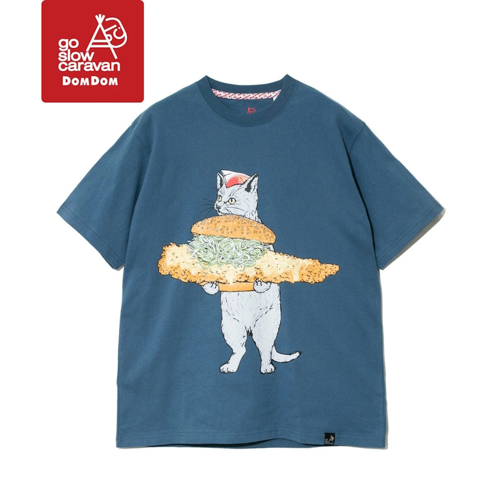 go slow caravan ゴースローキャラバン 【DOMDOM×GSC】びたびたバターフィッシュ猫TEE (MENS)