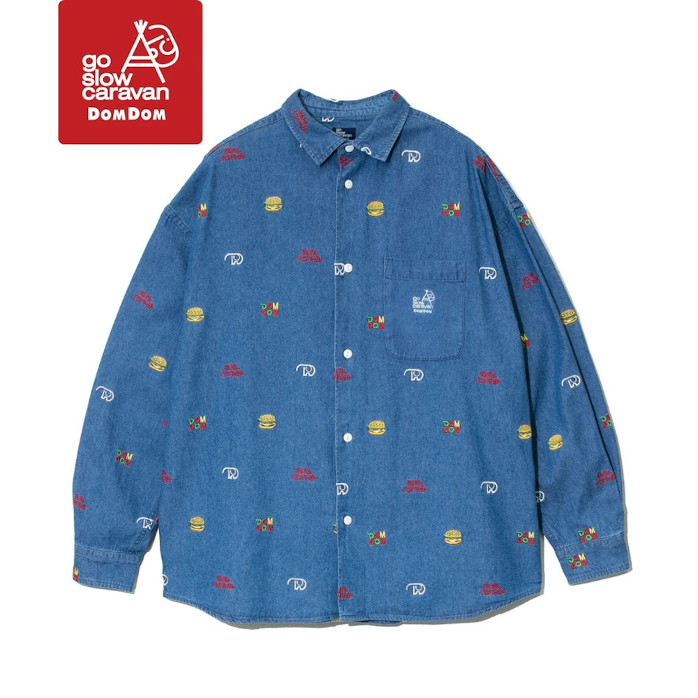 go slow caravan ゴースローキャラバン 【DOMDOM×GSC】綿レーヨンデニムL/Sシャツ (MENS)