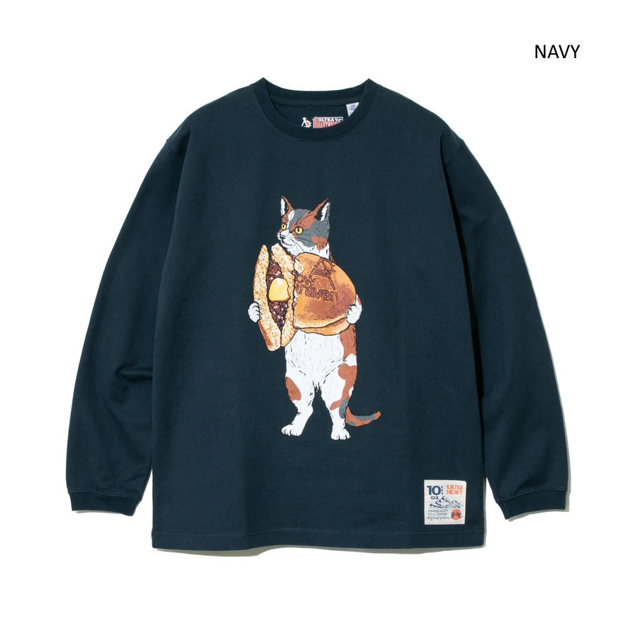 go slow caravan ゴースローキャラバン 超ヘビーUSA/C どら焼き猫ロングスリーブ TEE (MENS/WOMENS) 秋冬 メンズ レディース