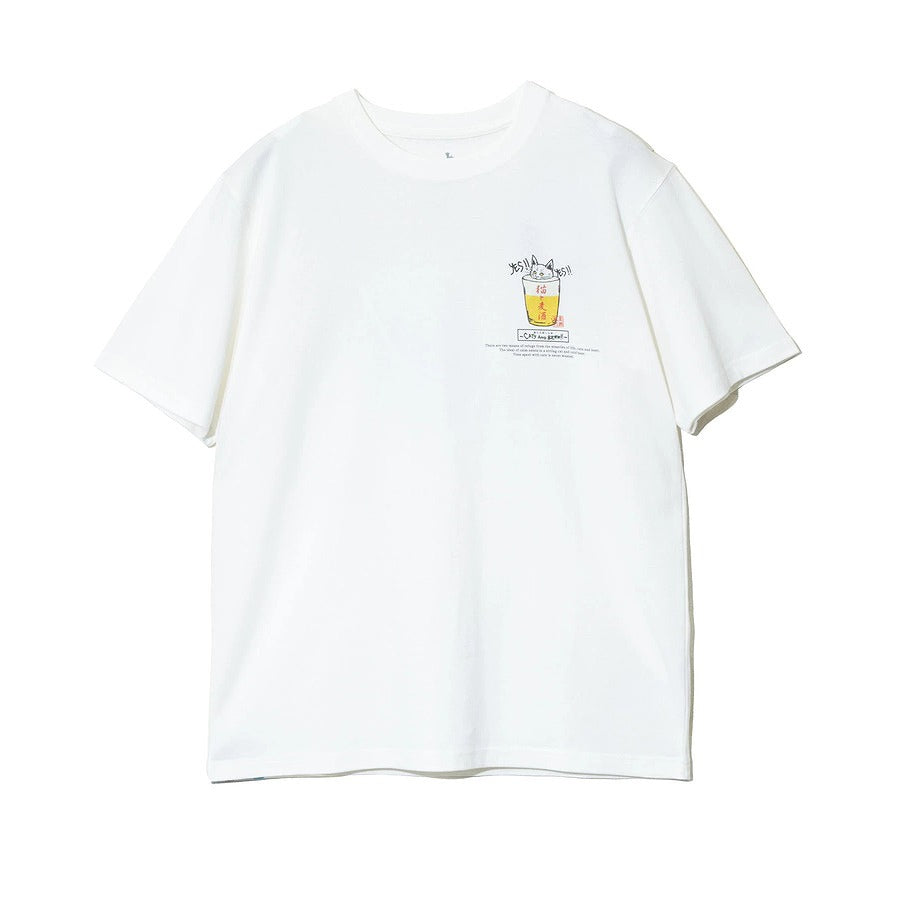go slow caravan ゴースローキャラバン 猫と麦酒TEE~無限麦酒~ (MENS/WOMENS)