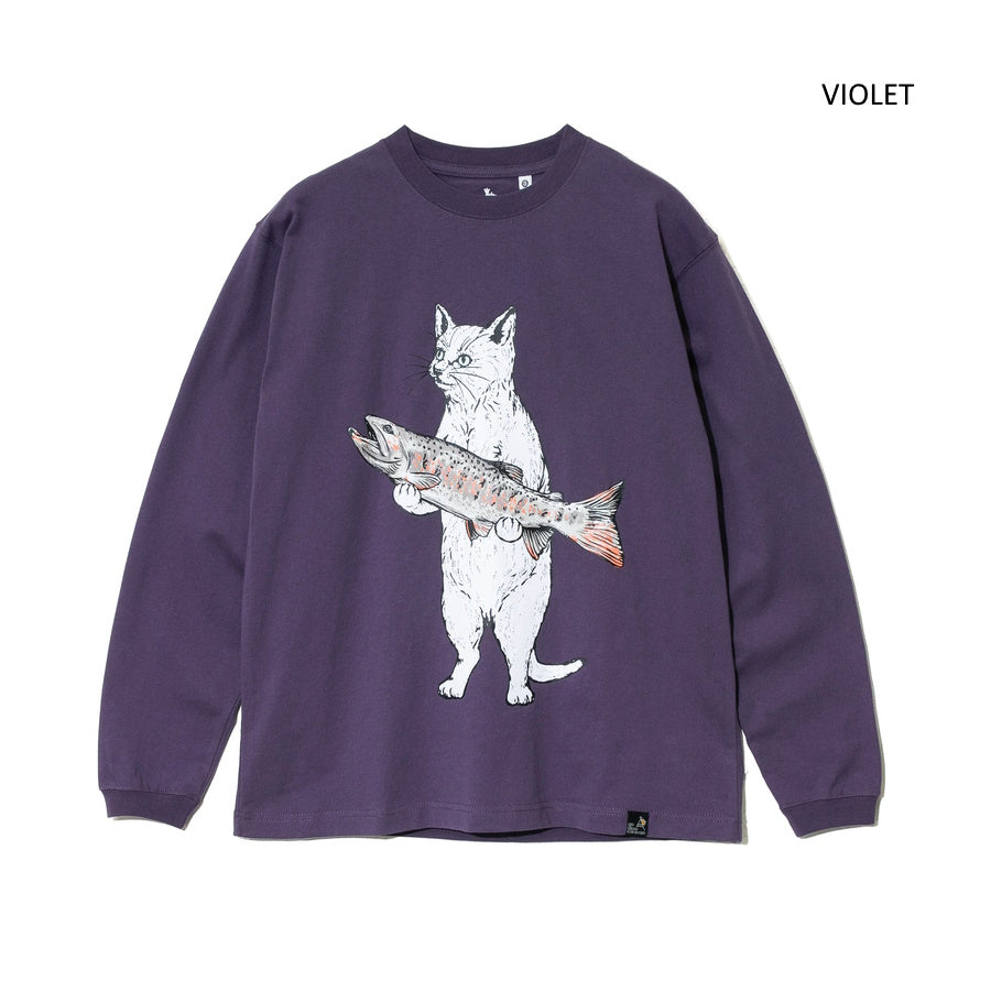 go slow caravan ゴースローキャラバン USA/C イワナ猫 ロングスリーブ TEE (MENS/WOMENS)メンズ レディース
