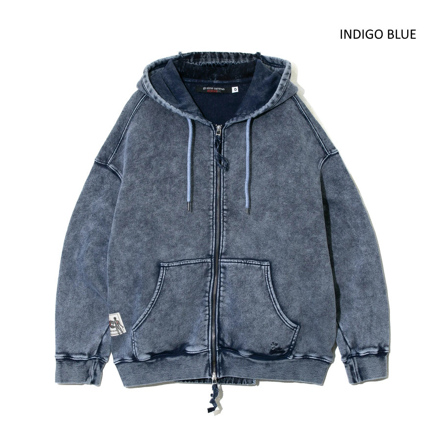 go slow caravan ゴースローキャラバン MIX FAB ルーズスウェットZIPパーカー HARD PIGMENT DYE (MENS)メンズ 春夏