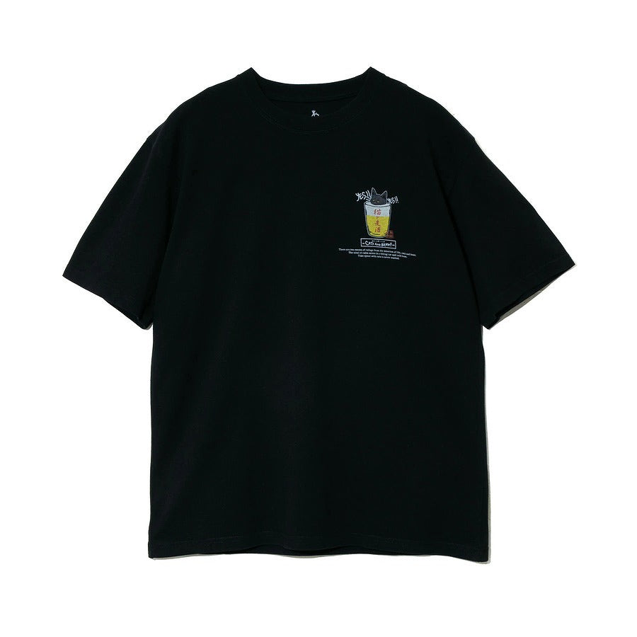 go slow caravan ゴースローキャラバン猫と麦酒TEE~麦酒風呂~ (MENS/WOMENS)