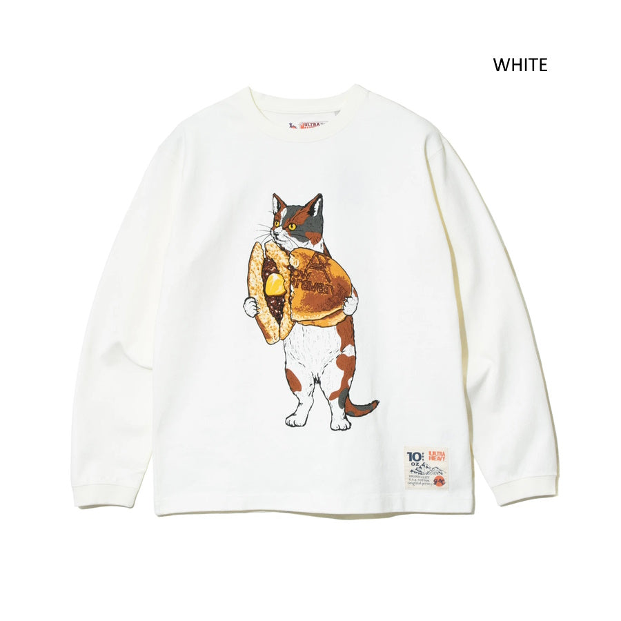 go slow caravan ゴースローキャラバン 超ヘビーUSA/C どら焼き猫ロングスリーブ TEE (MENS/WOMENS) 秋冬 メンズ レディース