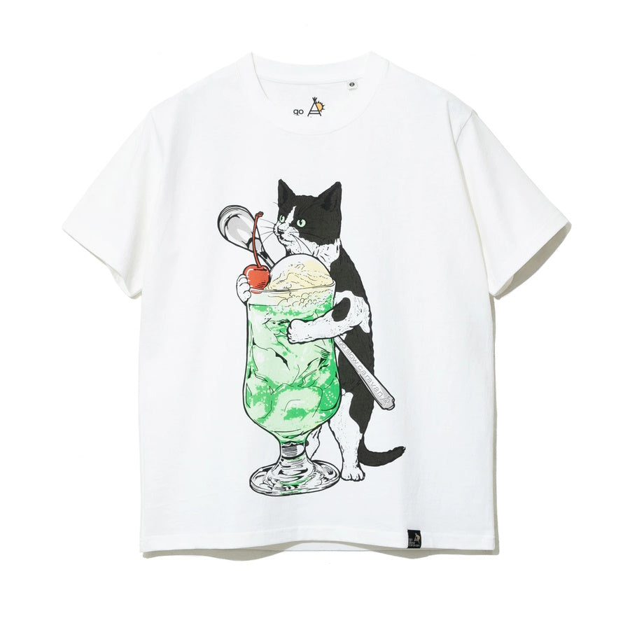 go slow caravan ゴースローキャラバン USA/C クリームソーダ猫 TEE メンズ レディース