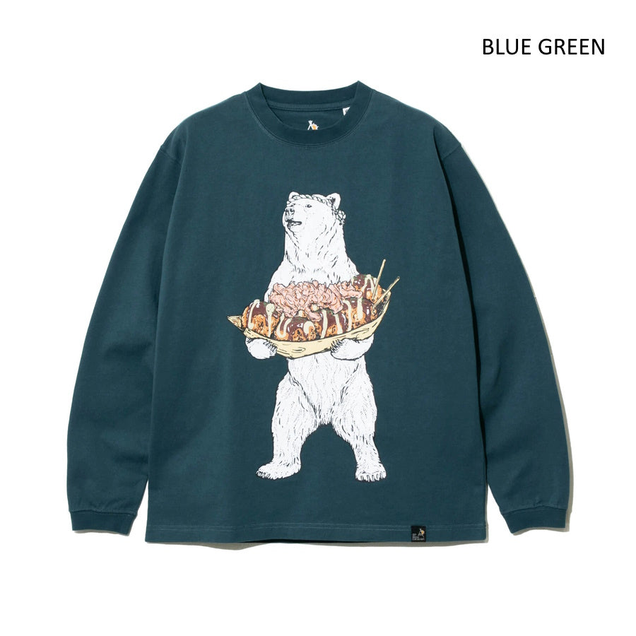go slow caravan ゴースローキャラバン USA/C たこ焼きクマ ロングスリーブTEE (MENS/WOMENS)