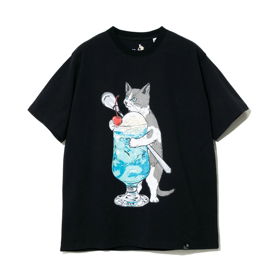 go slow caravan ゴースローキャラバン USA/C クリームソーダ猫 TEE メンズ レディース