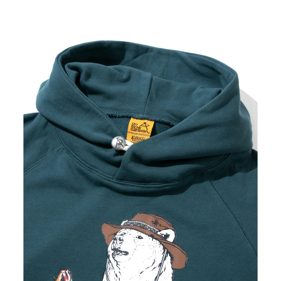 go slow caravan ゴースローキャラバン 空紡糸裏毛 焚き火アニマルプルパーカー クマ (MENS/WOMENS) 秋冬 メンズ レディース