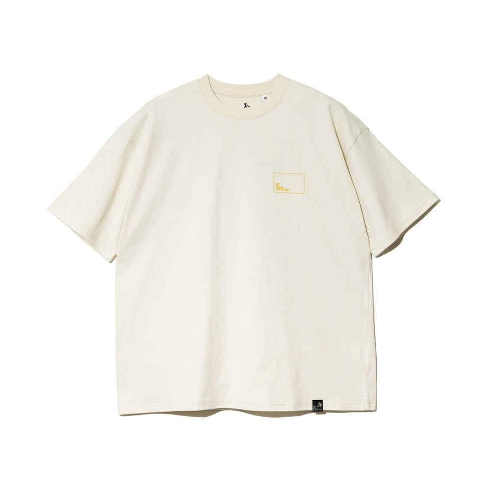 go slow caravan ゴースローキャラバン USA/C スクエアLOGOバックプリントゆったりTEE