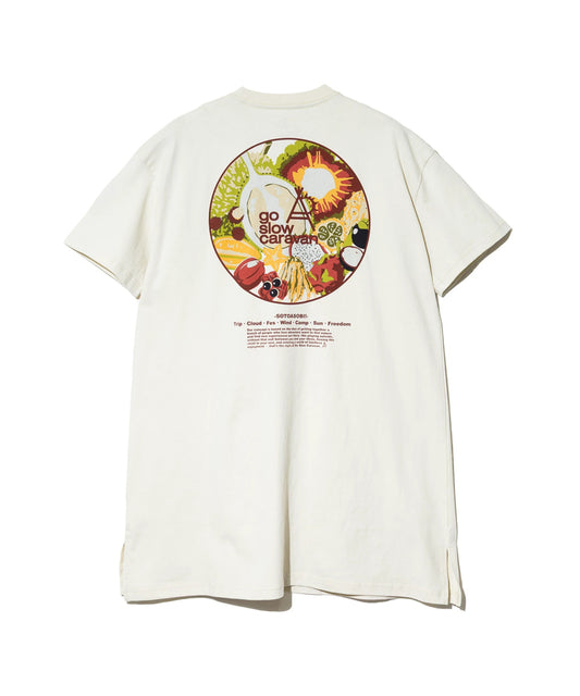go slow caravan ゴースローキャラバン USA/C サークルLOGOチュニック (WOMENS)