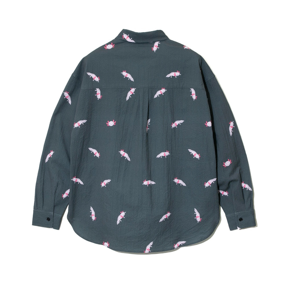 go slow caravan ゴースローキャラバン 【ストレッチサッカー総柄プリントユーティリティーシャツ (MENS/WOMENS)