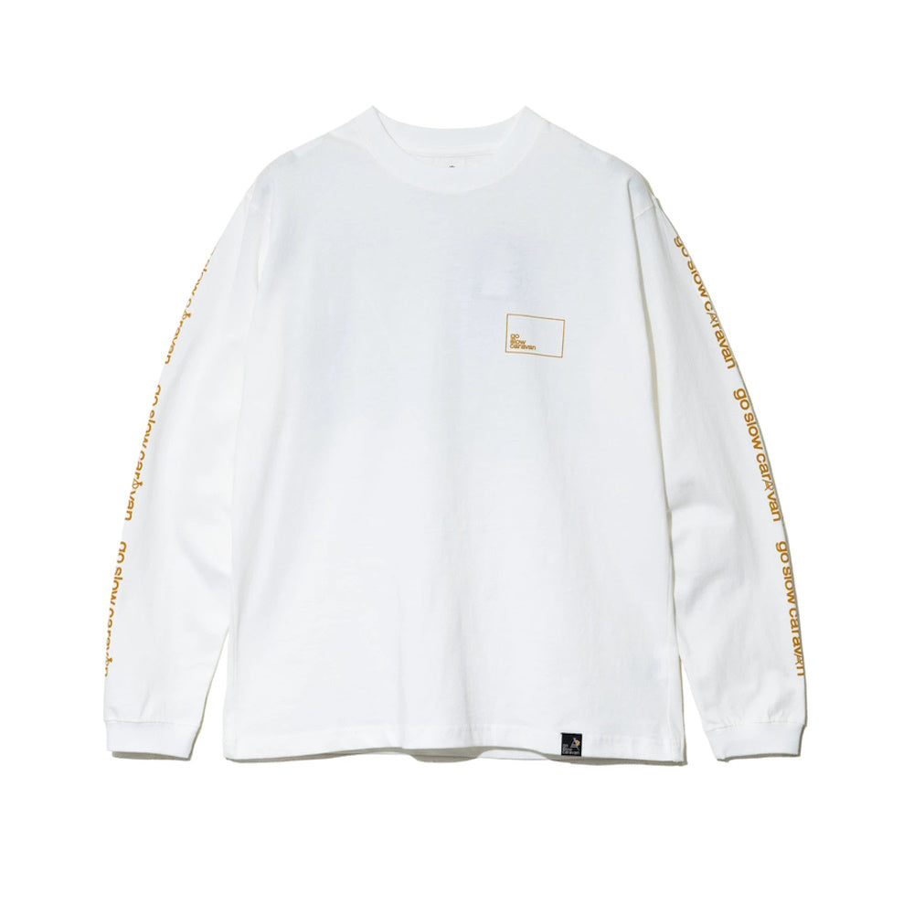 go slow caravan ゴースローキャラバン USA/C スクエアLOGOバックプリントロングスリーブ TEE (MENS)