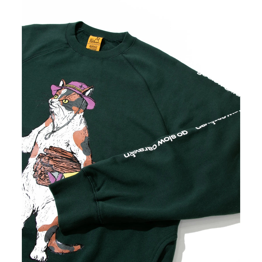 go slow caravan ゴースローキャラバン 空紡糸裏毛 キャンパーアニマルラグランクルースウェット(MENS/WOMENS) 秋冬 メンズ レディース