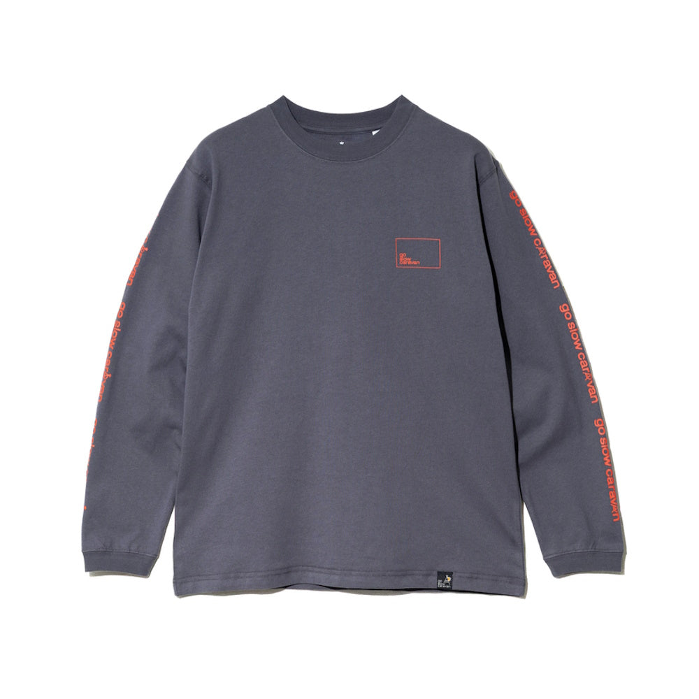 go slow caravan ゴースローキャラバン USA/C スクエアLOGOバックプリントロングスリーブ TEE (MENS)