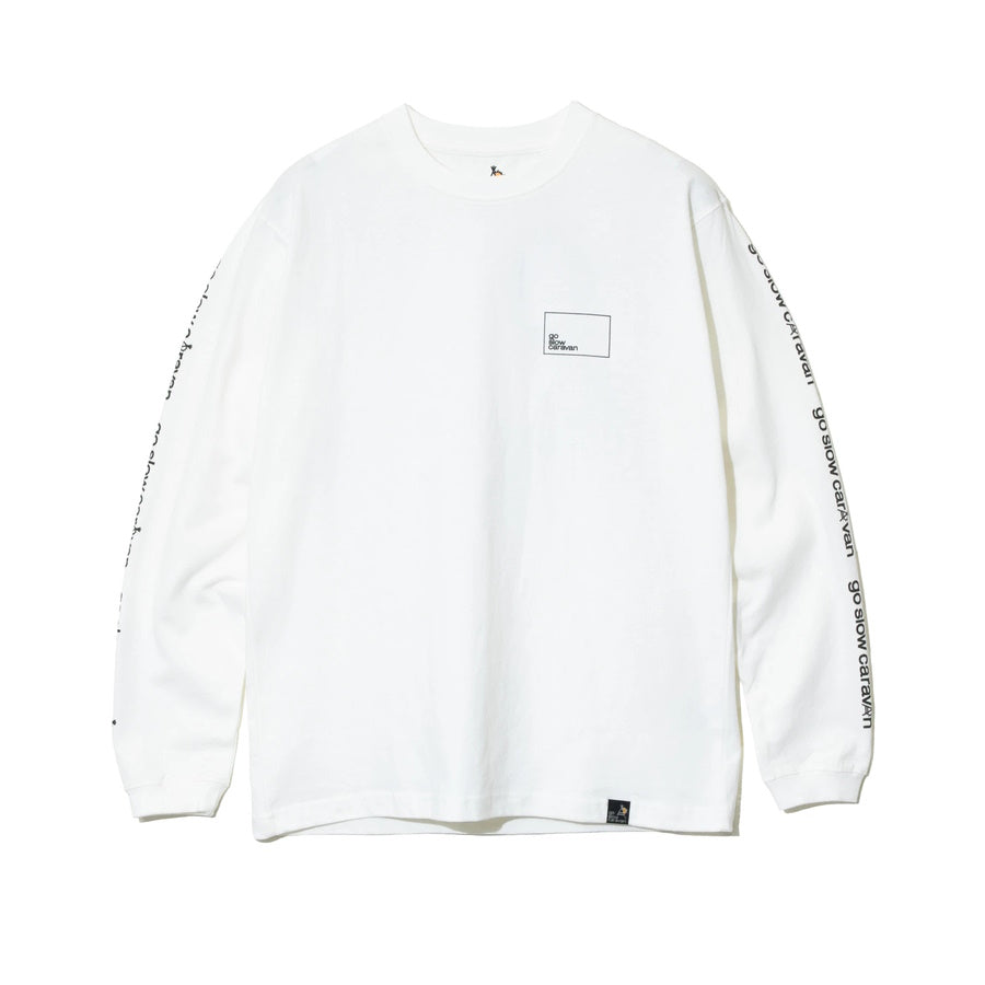 go slow caravan ゴースローキャラバン USA/C スクエアLOGOバックプリントロングスリーブTEE (MENS) メンズ ブタ