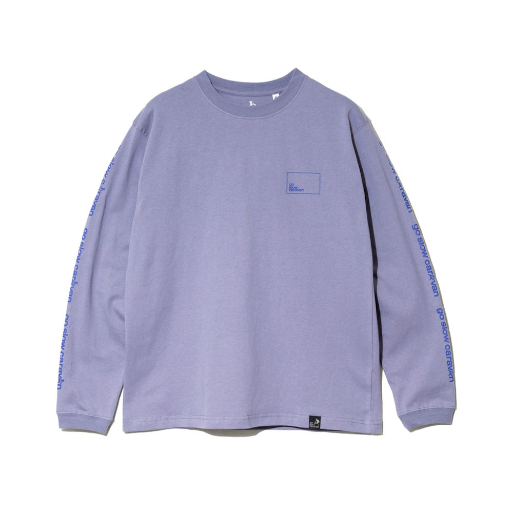 go slow caravan ゴースローキャラバン USA/C スクエアLOGOバックプリントロングスリーブ TEE (MENS)
