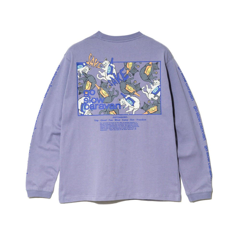 go slow caravan ゴースローキャラバン USA/C スクエアLOGOバックプリントロングスリーブ TEE (MENS)