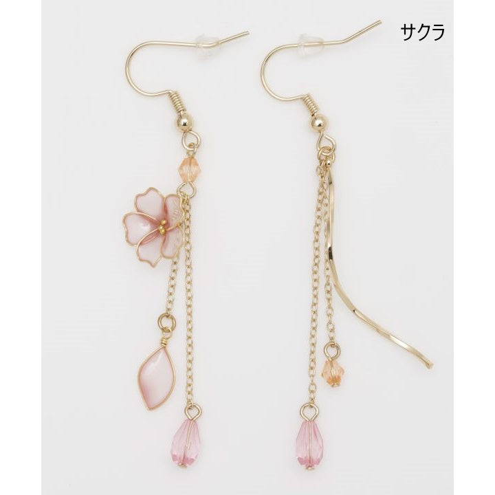 チャイハネ・amina 倭物や カヤ クリックポスト発送!四季の花ピアス 彼岸花 椿 桜 菖蒲 藤 水仙 鈴蘭 向日葵