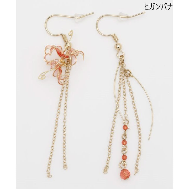 チャイハネ・amina 倭物や カヤ クリックポスト発送!四季の花ピアス 彼岸花 椿 桜 菖蒲 藤 水仙 鈴蘭 向日葵