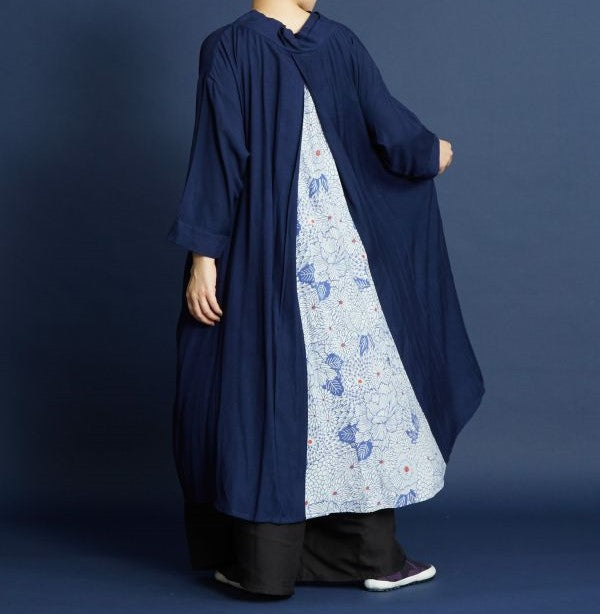 菊集め八掛ワンピース レディース 和装 ポケット付きワンピース 春夏 倭物やカヤ
