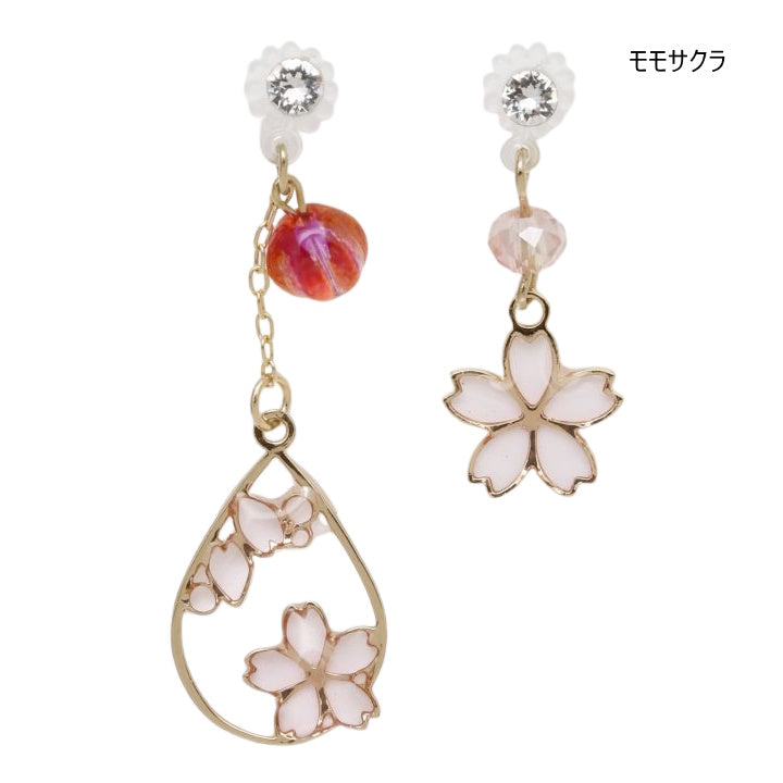 チャイハネ・amina 倭物や カヤ クリックポスト発送!透かし和ピアス 金魚 桜