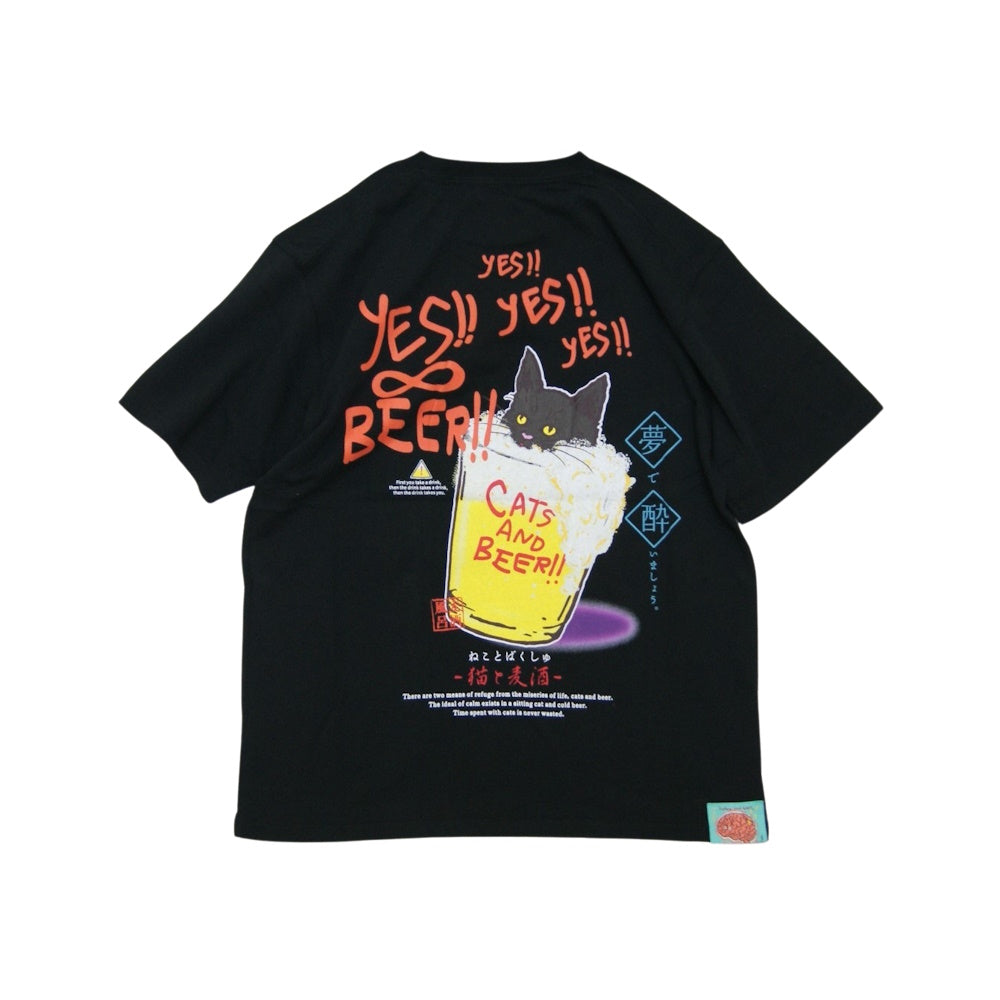 go slow caravan ゴースローキャラバン猫と麦酒TEE~麦酒風呂2~ (MENS/WOMENS)342611