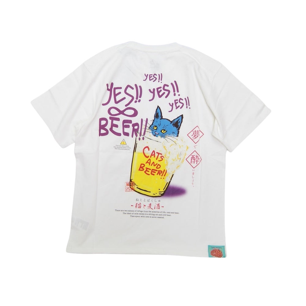 go slow caravan ゴースローキャラバン猫と麦酒TEE~麦酒風呂2~ (MENS/WOMENS)342611