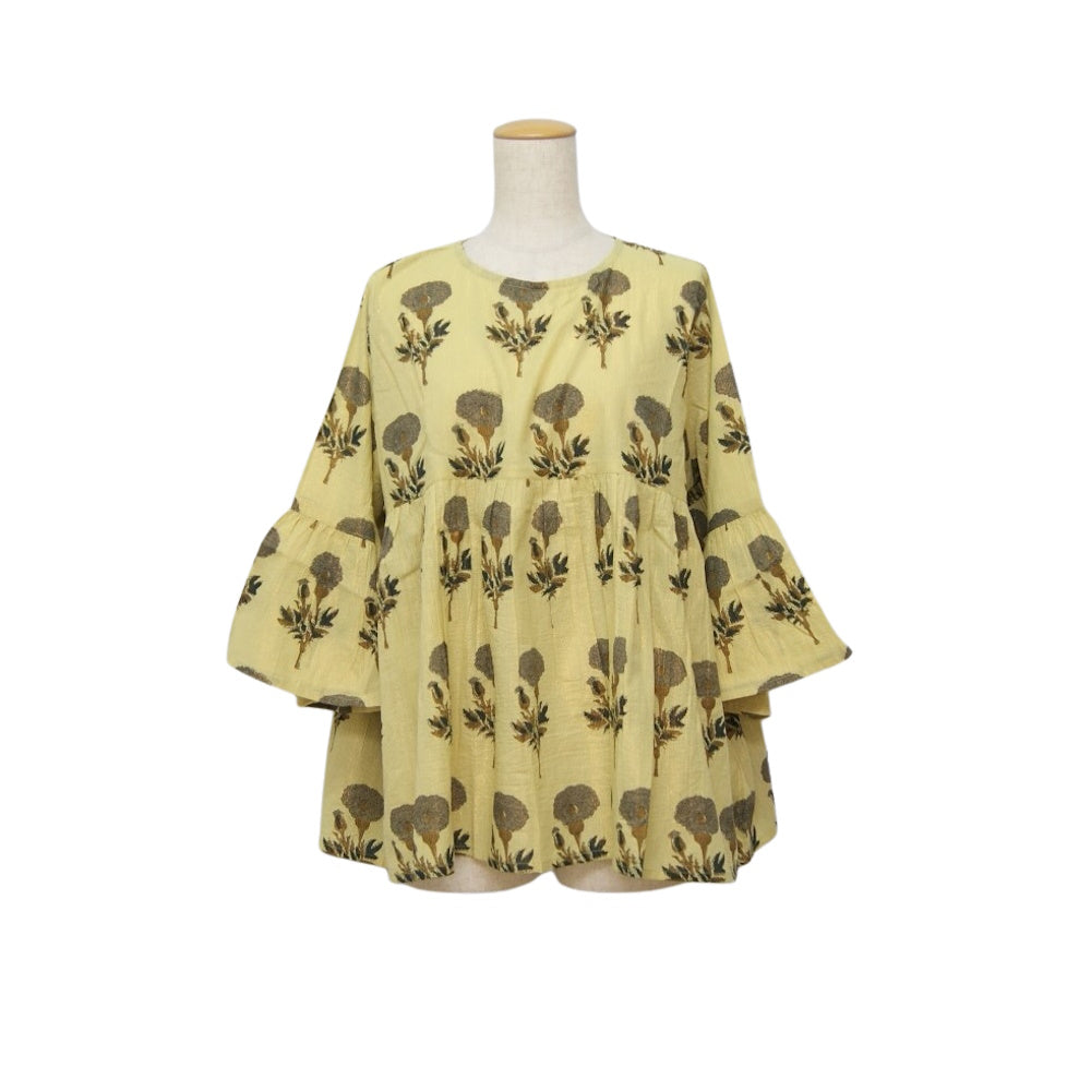 チャイハネ・アミナコレクション ルレブロトップ ブロックプリント