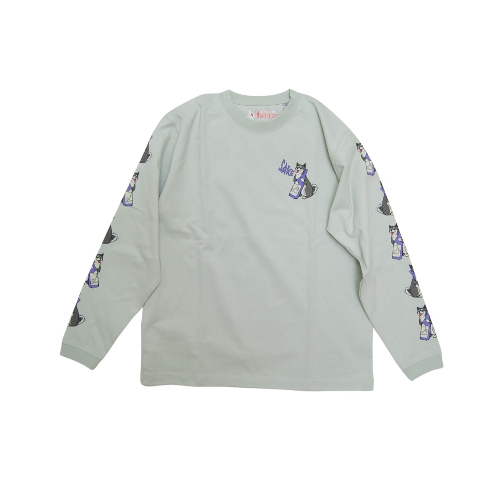 go slow caravan ゴースローキャラバン 超ヘビーUSA/C 柴犬と晩酌ロングスリーブ TEE (MENS/WOMENS) 秋冬 メンズ レディース