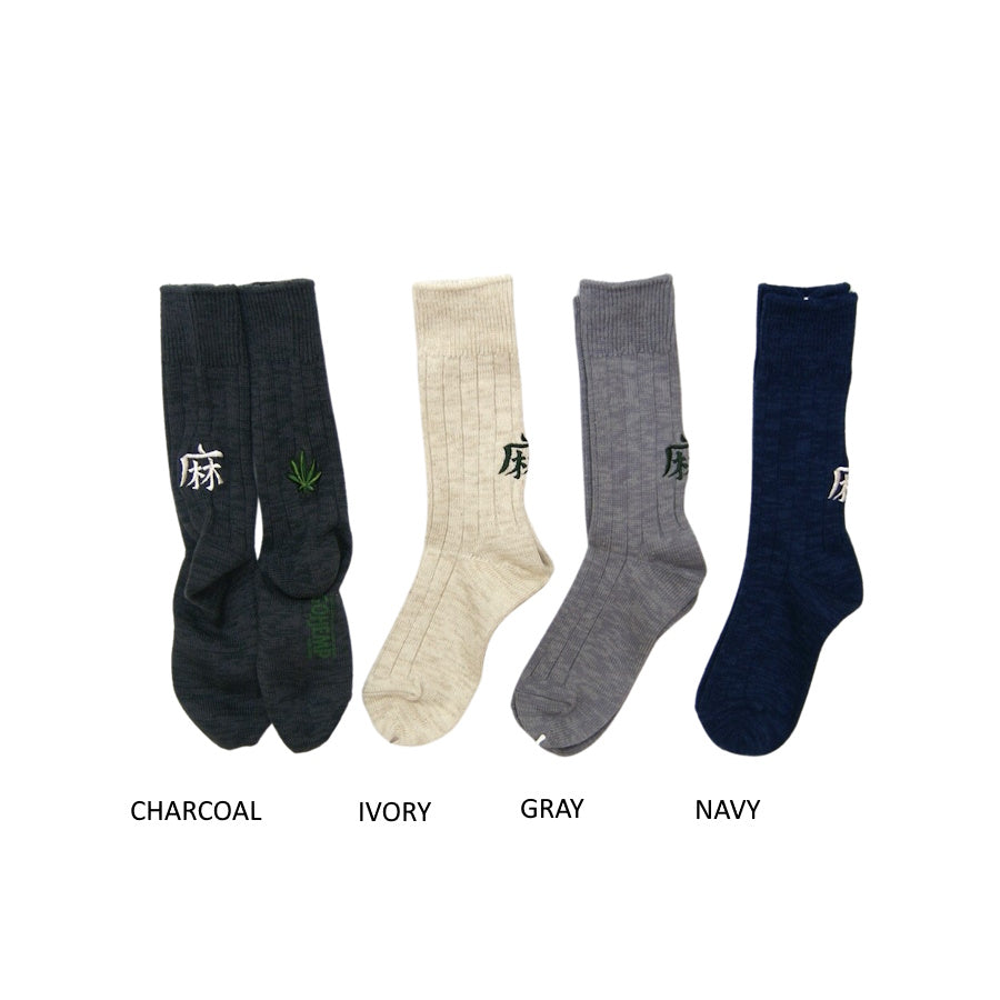 GOHEMP ゴーヘンプ SOUVENIR EMB CREW SOCKS ソックス 靴下 ヘンプ 秋冬