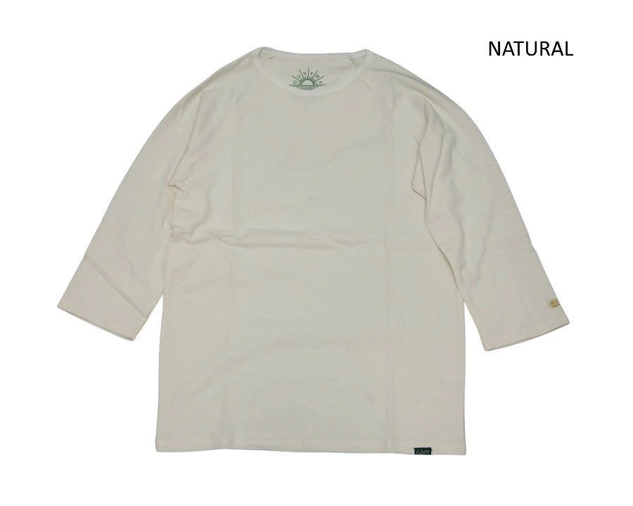 GOHEMP ゴーヘンプ BASE BALL SLEEVE CREW ベースボールスリーブTシャツ メンズ9分袖Tシャツ インナー 秋冬 シンプル ラグラン