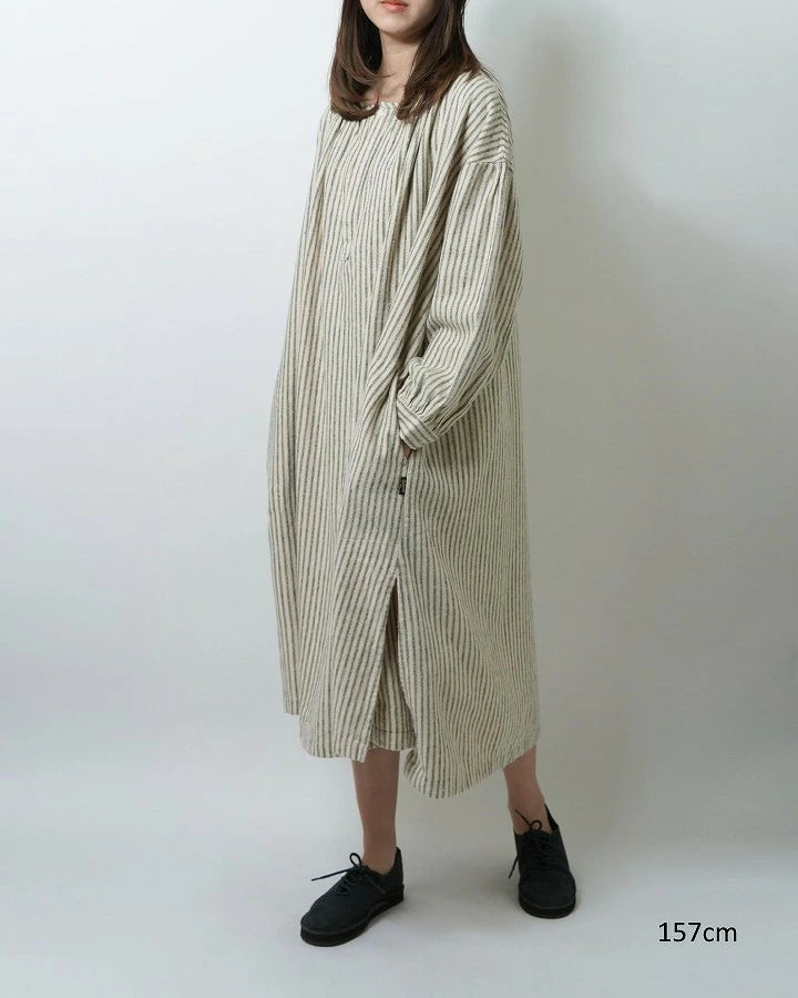 GOHEMP ゴーヘンプ AURORA OP ワンピース 春夏 シンプル ストライプ NAVY