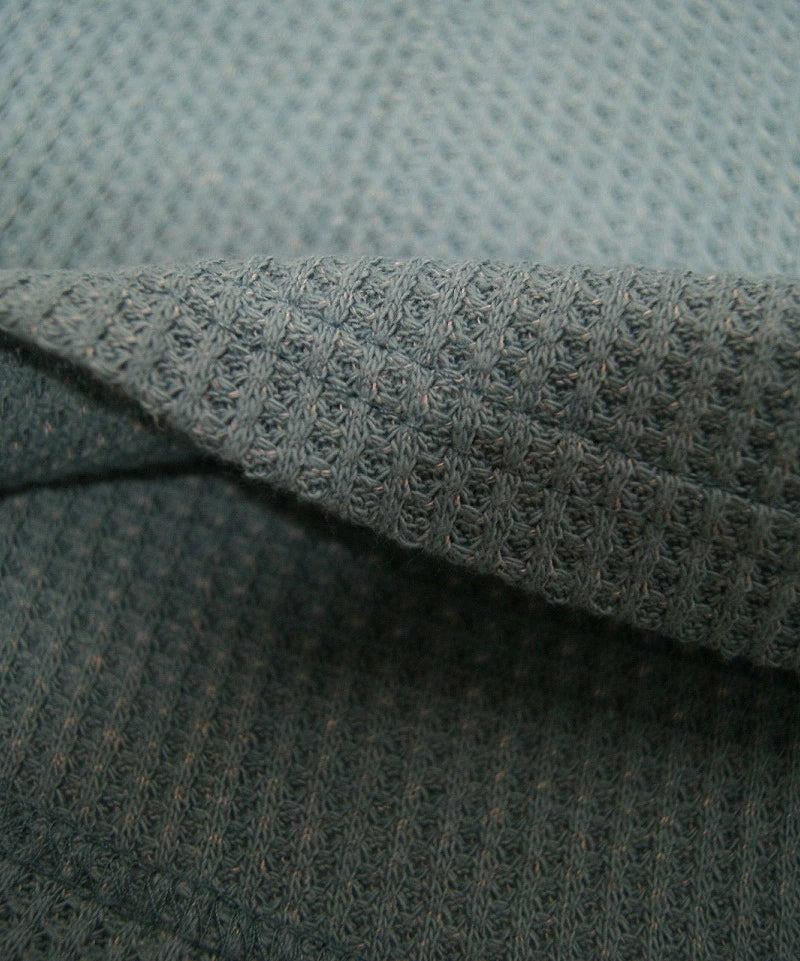 GOHEMPゴーヘンプ HEMP WAFFFLE WIDE CREW メンズ サーマル ワッフル ワイドシルエット ドロップショルダー