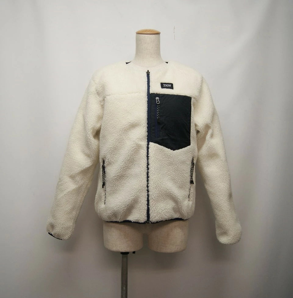 TAION DOWN×BOA REVERSIBLE CREW NECK JACKET ダウン×ボアリバーシブルクルーネックジャケット レディース 秋冬 NAVY×IVORY