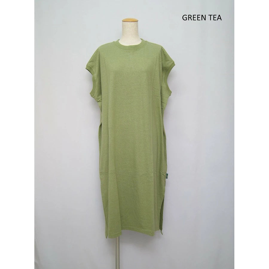 ヘンプ×オーガニックコットンのルーズ感のあるワンピースGOHEMP ゴーヘンプ HONEY SLEEVE-LES OP ハニースリーブレスワンピース ビッグシルエット ワンピース