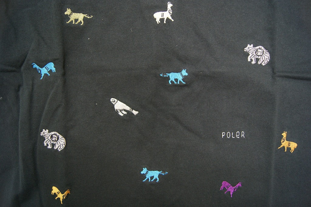 POLeR ポーラー PRM WASH EMB TEE 春夏 ビッグシルエット animal 刺しゅう メンズ