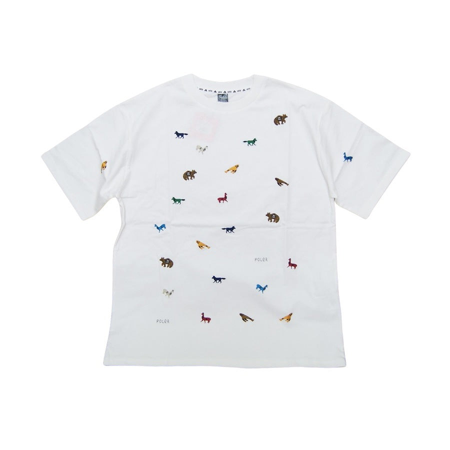 POLeR ポーラー PRM WASH EMB TEE 春夏 ビッグシルエット animal 刺しゅう メンズ