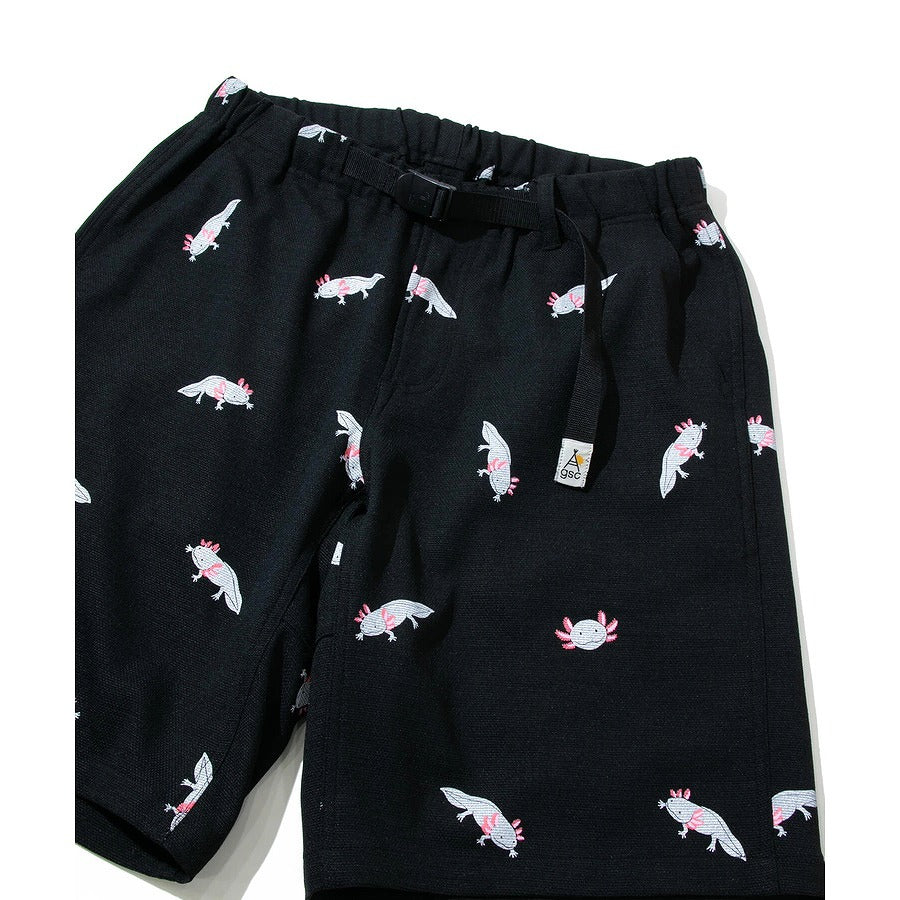 新色登場☆夏場にかけて大活躍のブッチャーシリーズ! go slow caravan ゴースローキャラバン ブッチャー総柄プリントイージーショーツ (MENS) メンズM メンズL ウーパールーパー ショートパンツ 春夏