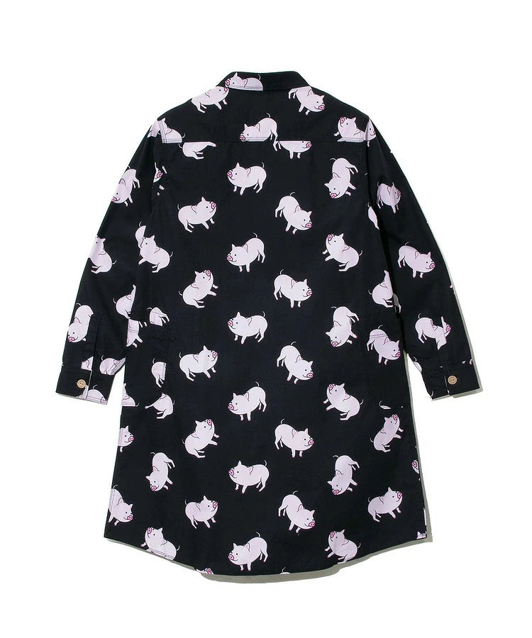 go slow caravan ゴースローキャラバン<br>ブタ/レオパードゲッコー シャツワンピース レディース 秋冬