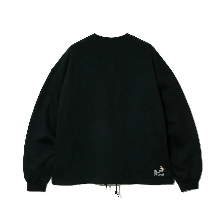 go slow caravan ゴースローキャラバン 空紡糸裏毛 ドラム缶風呂クマ ヘムスピンドルBOXクルー (MENS/WOMENS) メンズ レディース 秋冬