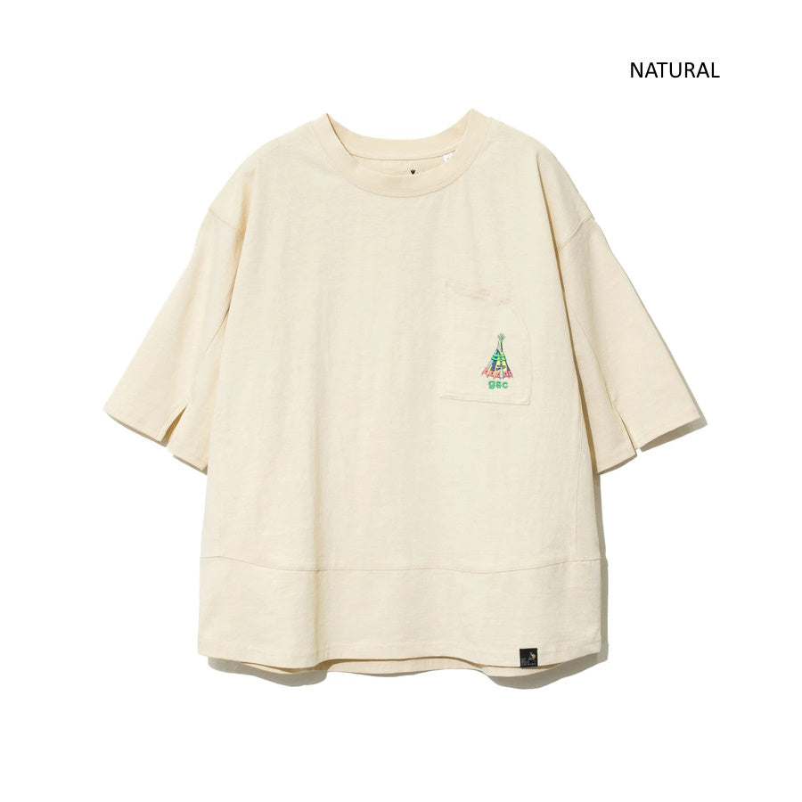 go slow caravan ゴースローキャラバン USA/C5分袖ラウンドポケTee (WOMENS) レディースTシャツ ゆったり ビッグシルエット 5分袖 レディースのコピー