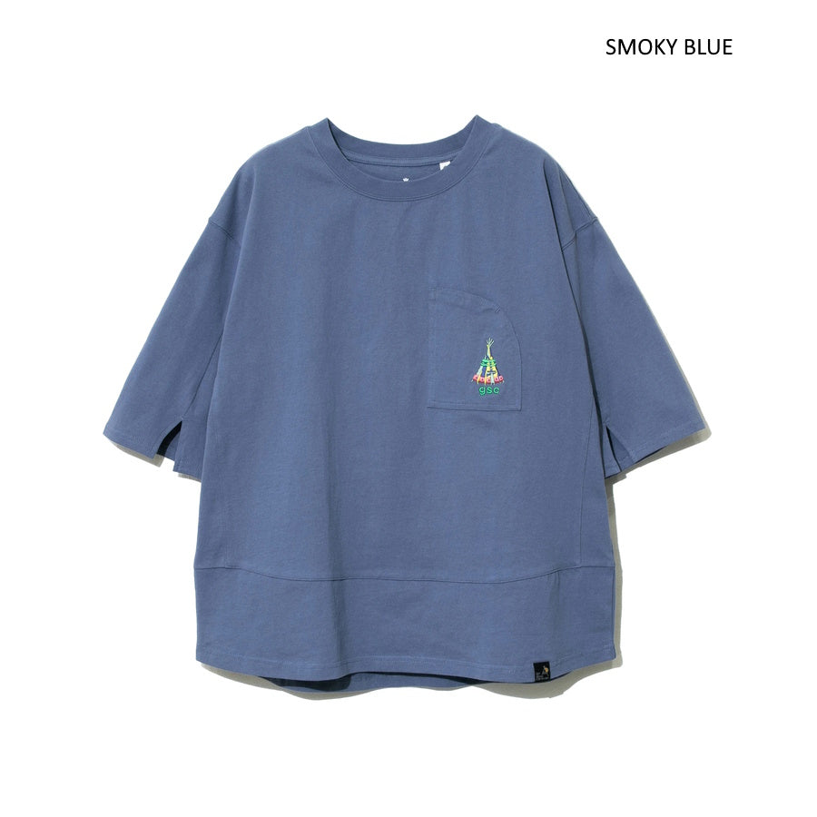 go slow caravan ゴースローキャラバン USA/C5分袖ラウンドポケTee (WOMENS) レディースTシャツ ゆったり ビッグシルエット 5分袖 レディースのコピー