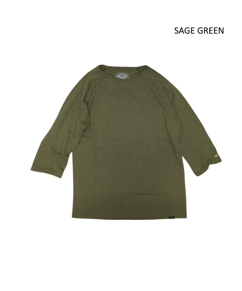 ゴーヘンプの定番インナー、サンブレンドウォーマーシリーズGOHEMP ゴーヘンプBASE BALL SLEEVE CREW ベースボールスリーブTシャツ メンズ9分袖Tシャツ インナー 秋冬 シンプル ラグランのコピー