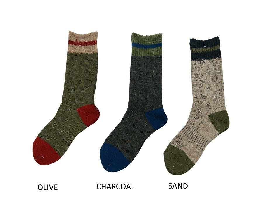 日本製にこだわるブランド「ANONYMOUSISM(アノニマスイズム)」とコラボレートしたシリーズGOHEMPゴーヘンプ CABLE LINE CREW SOCKS ケーブルラインクルーソックス 靴下 ケーブル編み 秋冬