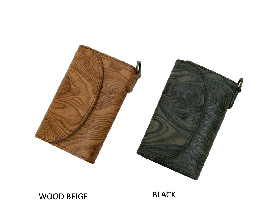 プレゼントにもおすすめ 牛革の三つ折り財布GO WEST×MAGNET SHORT WALLET 三つ折り 財布 革 メンズ レディース 木目