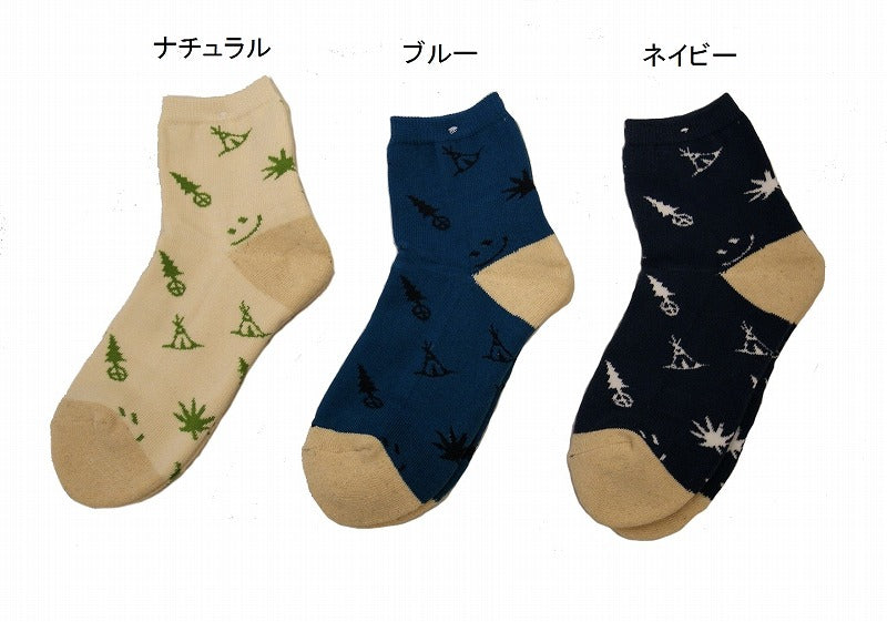 ヘンプコットンHEMP PATTERN PILE QUARTER SOCKS×ANONYMOUSISIM