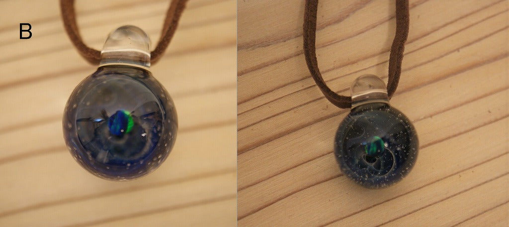 Dragon pipeとのコラボです。人工オパールが中に入っていて宇宙をイメージしました 【送料無料】GO HEMP×Dragon pipeLittle cosmos pendantプレゼントに最適! ラッピング承ります。