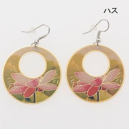 チャイハネ・amina 菊、牡丹、蓮デザインのピアスクリックポスト発送!サイキクボタン、サイハスピアス
